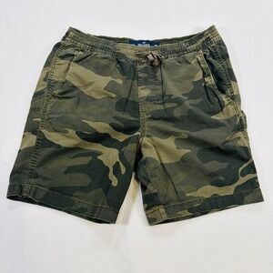 Hollister Mens M Prep Jogger Short Epic Flex Camo Green Elastic Waist Utility